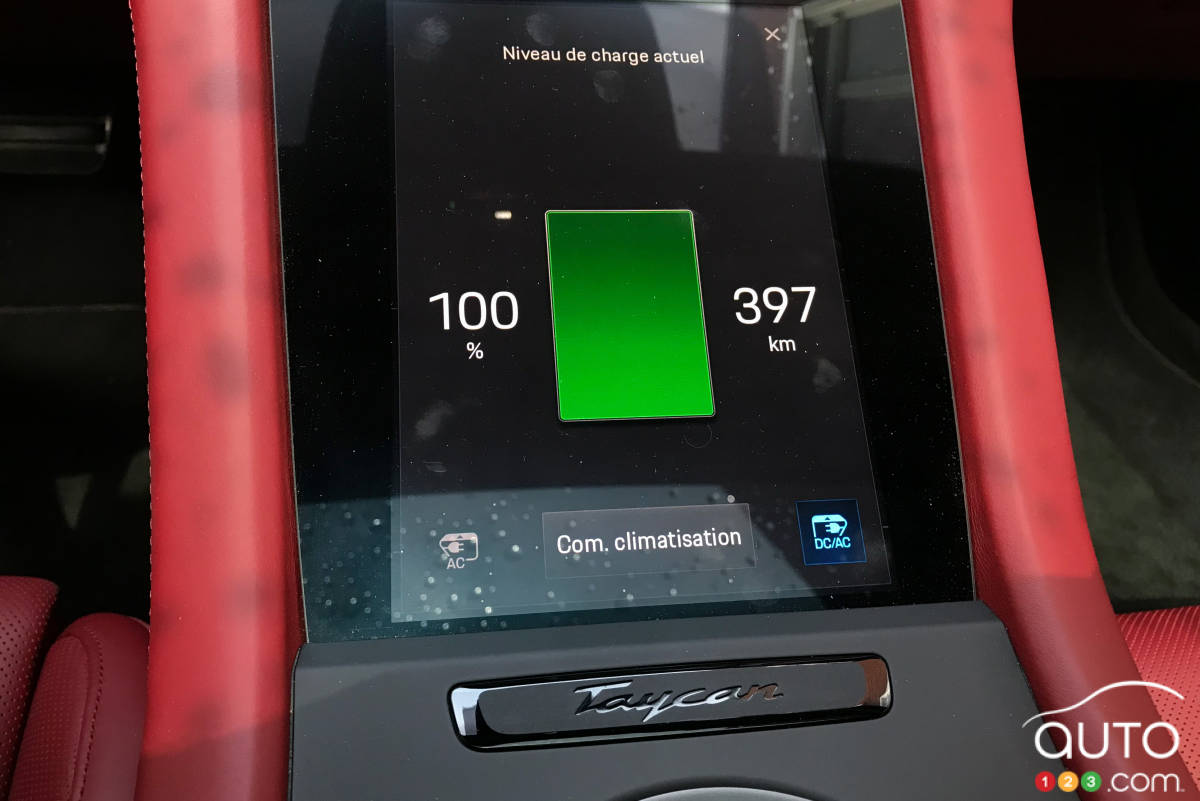 Porsche Taycan Turbo S 2020, chargée à 100 %